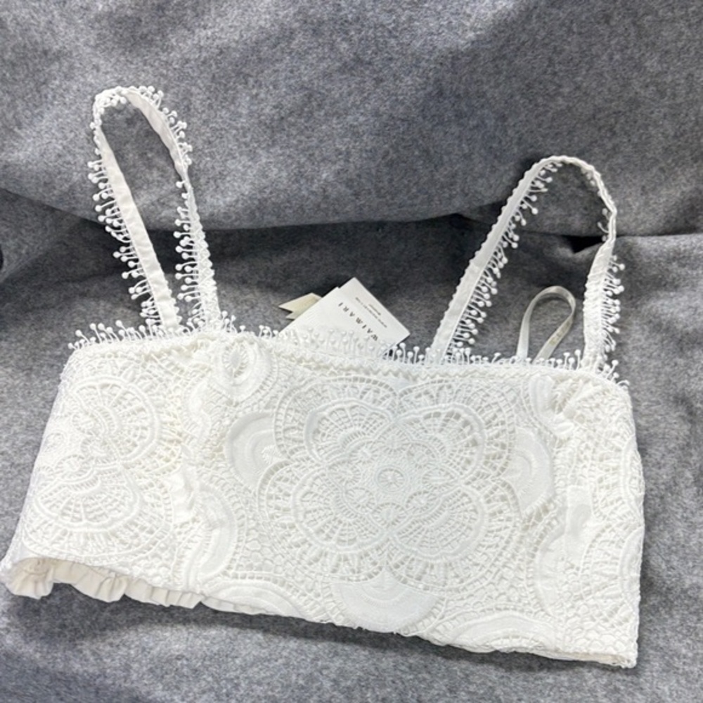 WAIMARI Marina horizonte Lace Crochet Bralette Camisole Top - White NWT size L